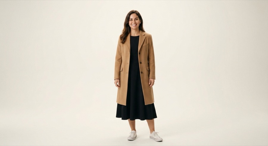 Demo model wearing a suggested outfit